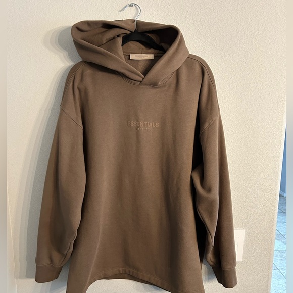 FEAR OF GOD ESSENTIALS Sweatshirt Hoodie Brown (Wood) Oversized Size Med… - Picture 6 of 7